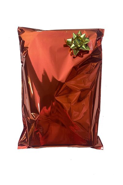 FM Flamingo Modest عبوة هدايا معدنية حمراء مقاس 20 × 35 سم