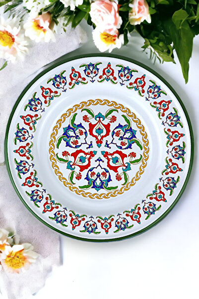 İnci Emaye 24 No Emaye Yemek Tabak, Servis, Yemek Kamp, Piknik, Çeyiz 24 Cm