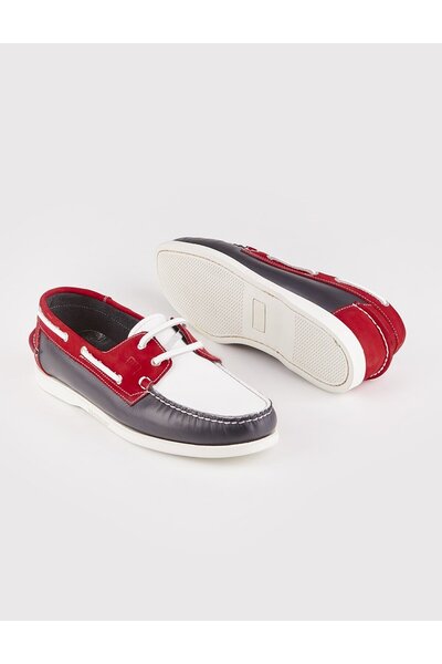 Cabani Ανδρικά casual παπούτσια από γνήσιο δέρμα με κορδόνια Navy Blue