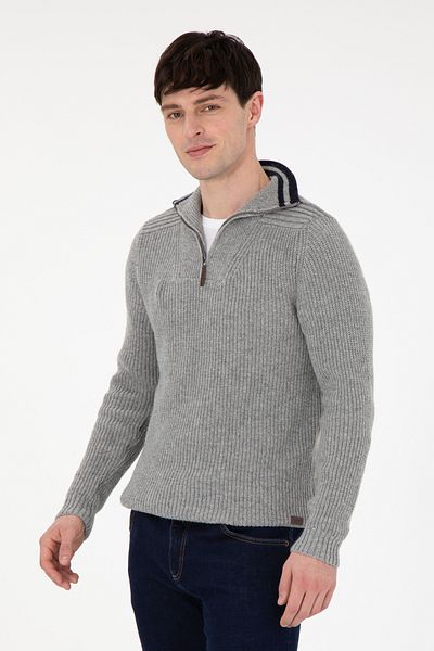 U.S. Polo Assn. Men's Gray Melange Sweater 50293161 -Vr086