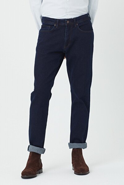 BOSHETTI Erkek Koyu Mavi Regular Fit Essentials Jean
