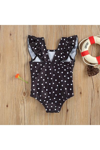 OEM Costum de baie cu bulinute alb/negru Drool (Culoare: Alb)