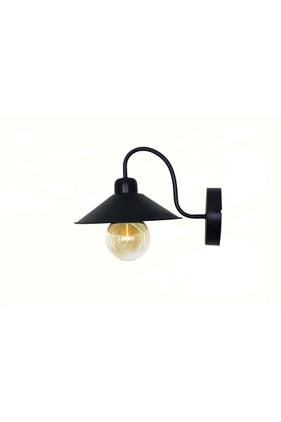 Taşcan Aydınlatma Industrial UFO Single Black Sconce-Down Viewing