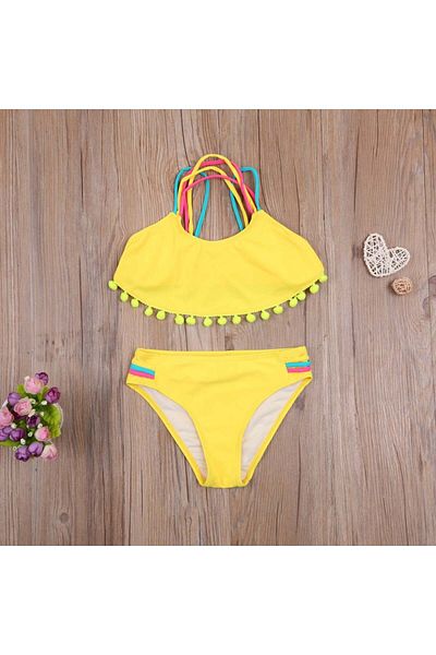OEM Costum de baie cu ciucuri din 2 piese Drool (Culoare: Galben)