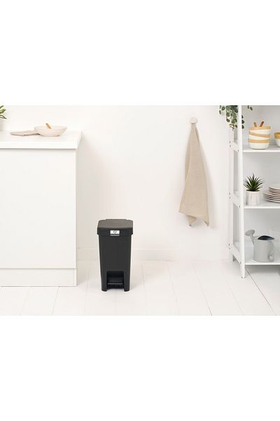 Brabantia Stepup Dark Gray Plastic Bin with Pedal 10L