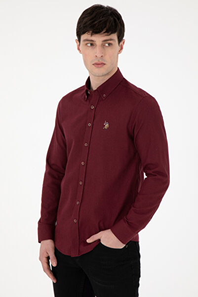 U.S. Polo Assn. Erkek Bordo Uzun Kollu Basic Gömlek 50293980-VR014