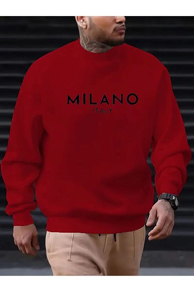 NO 601 Men's Milano Italian Crew Neck Hoodless Winter Sweat