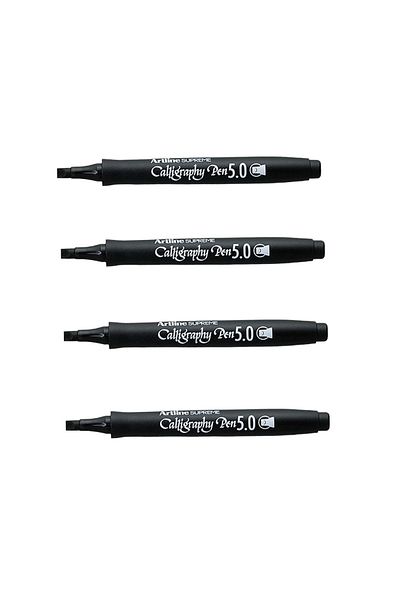 artline قلم الخط الفائق 5.0 من ARTLINE - أسود (4 قطع)