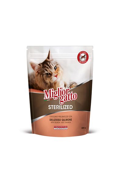 Miglior Gatto Sterilized Kibble with Salmon Dry Cat Food - 800 g-Pack of 6