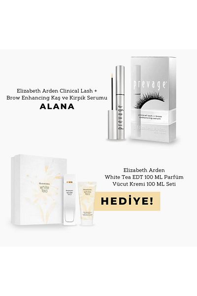 Elizabeth Arden الرموش السريرية + - مصل الحواجب والرموش، عطر الشاي الأبيض EDT للجسم
