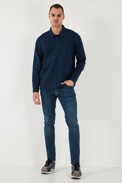 Buratti Ανδρικός ιδρώτας Polo Neck - Stretch Cotton, Regular Fit, SWEAT με κουμπιά 5905727