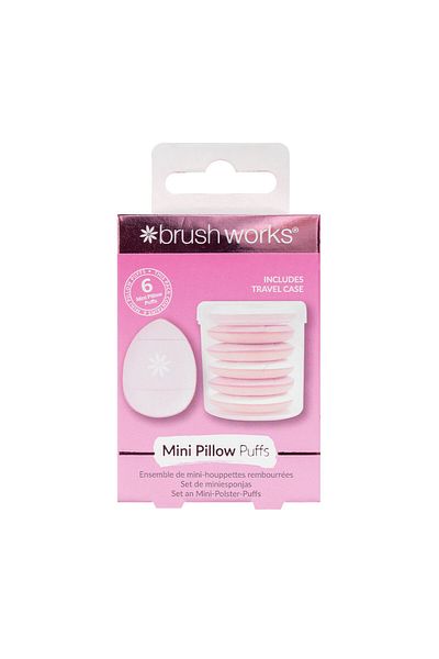 Brushworks Mini Pillow Puffs - 6 Pack