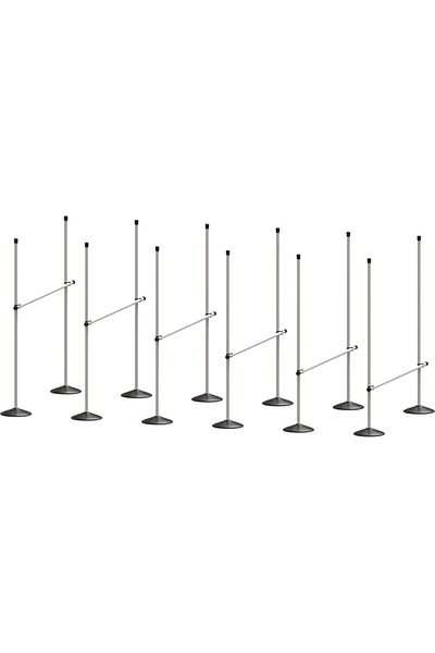 SPORIO 12-Piece Slalom Football Set - Conditioning, Training, and Rubber Base