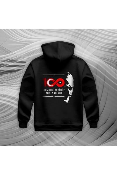 Crea Eymer Wear 100-річний Ататюрк, силуетний принт, оверсайз худі з капюшоно...