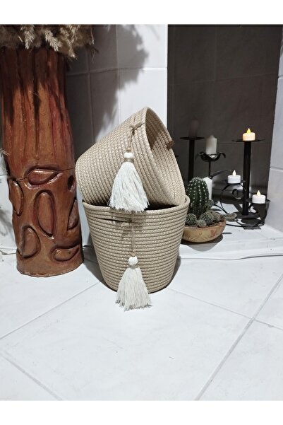 bayram taşcıoğlu home desing 2 Pieces Organizer Basket Flower Pot Gift Tassel...