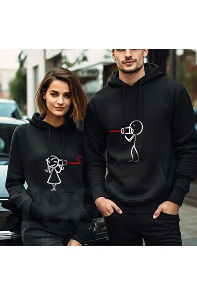 Crea Eymer Wear 14 februarie Ziua Îndrăgostiților Hanorac negru de Ziua Îndră...