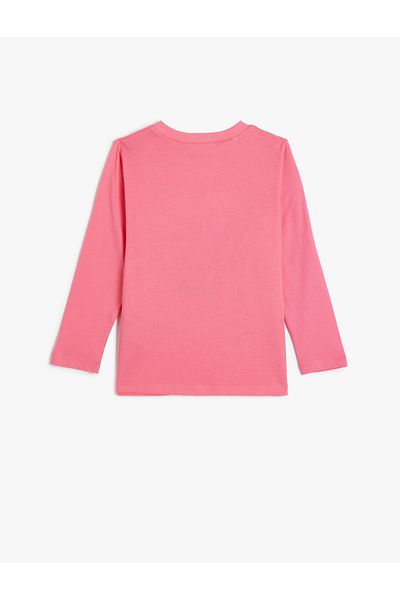 Koton Tricou din bumbac cu mânecă lungă cu imprimeu cu slogan