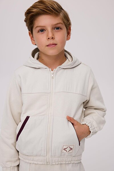 Nebbati Bg Store Boy's Ecru Tracksuit Top