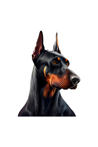 MegaSticker ملصق أذن دوبيرمان - سيارة، دراجة نارية، خوذة، كمبيوتر محمول، زجاج...