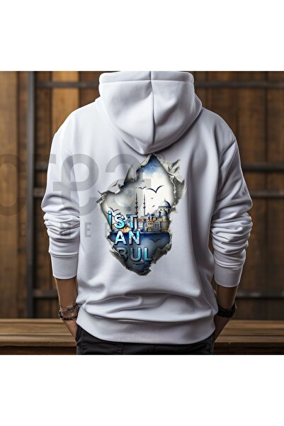 Crea Eymer Wear Світшот з великим капюшоном і принтом у вигляді розривів, сірий