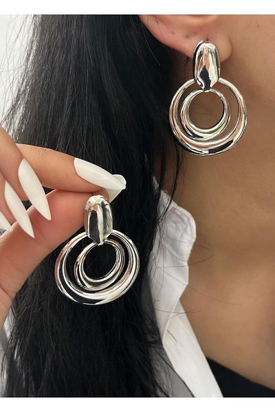 YASİN TOPÇU Steel Silver Earrings