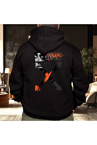 Crea Eymer Wear Od sekcije Tupac Ilustrativna Štampano Oversize kroj Hoodie D...