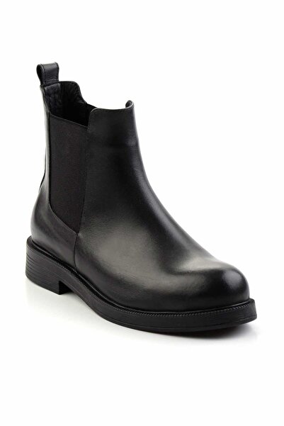 Bambi Siyah Hakiki Deri Kadın Bot & Bootie K02046010403