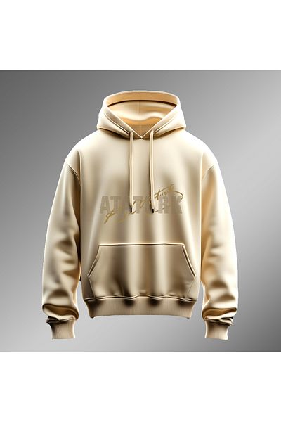 Crea Eymer Wear Μπρούτζινη πέτρα με στάμπα με κουκούλα για τον Ατατούρκ - Κρέμα