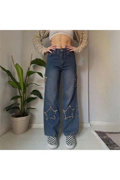 Karakedi Blue Star Patch Vintage Jeans