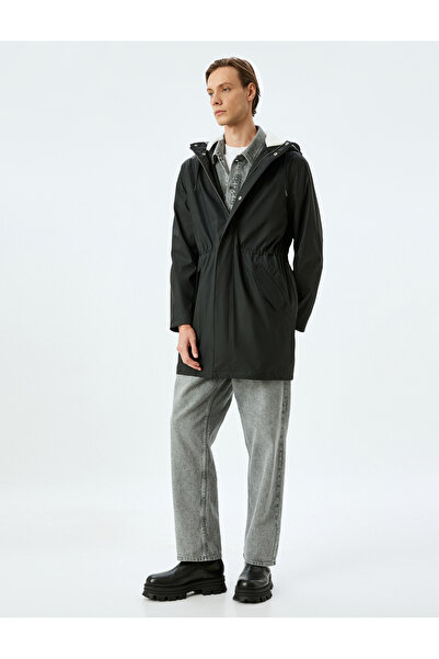 Koton Αδιάβροχο από συνθετικό δέρμα με κουκούλα και φερμουάρ