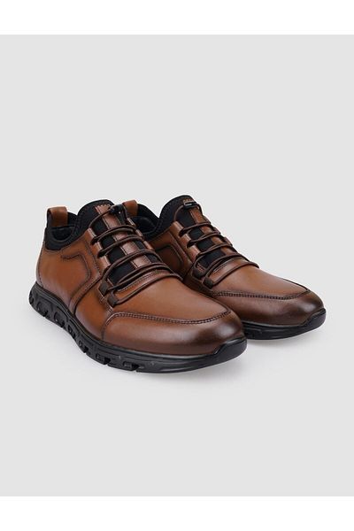 Cabani 100% Genuine Leather Tan Clip Lace-Up Men's Casual Shoes