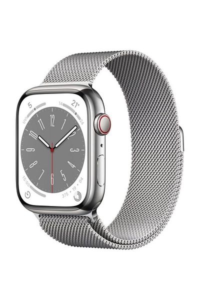 Apple Watch Series 8 GPS + Cellular 41mm Silver Stainless Steel Case with Silver Milanese Loop