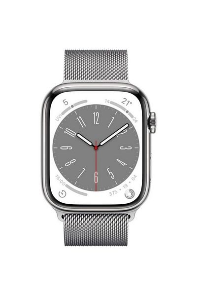 Apple Watch Series 8 GPS + Cellular 41mm Silver Stainless Steel Case with Silver Milanese Loop