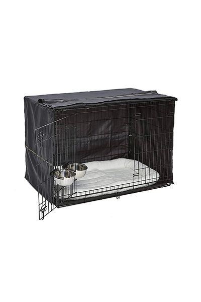 Midwest iCrate Double Door Dog Cage with Cover, Bed and Bowls - 42 inches - Large