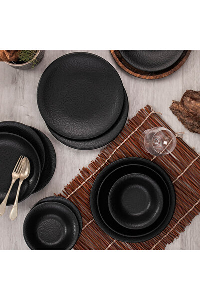 Kütahya Porselen 24PARÇA.YEMEK.SETİ.SİYAH.MAT P235 DG-799