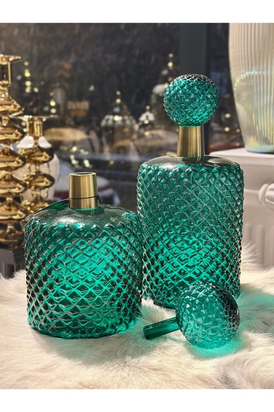 CAM YEŞİL 2’Li CAM TOP VAZO