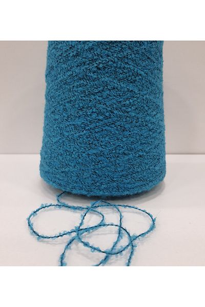 İPLİKOUTLET Σκούρο Τυρκουάζ Εισαγόμενο Merino Boucle Σχοινί 400 γραμμαρίων