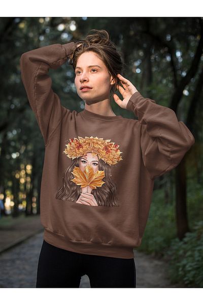 SUNFREE ЗИМЕН МОМИЧЕШКИ ЗИМНО-ЕСЕНЕН ПАМУЧЕН СУИТШЪР С ПРИНТ