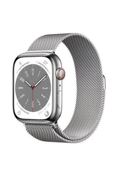 Apple Watch Series 8 GPS + Cellular 45mm Silver Stainless Steel Case with Silver Milanese Loop