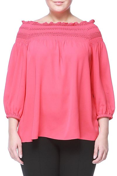Escada Madonna Collar Long Sleeve Loose Cut Blouse