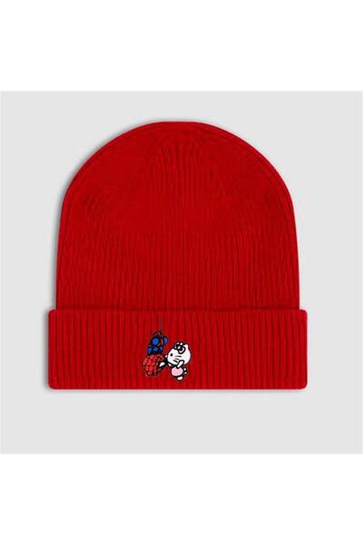 Karakedi Red Hello Kitty and Spider-Man Kissing Beanie