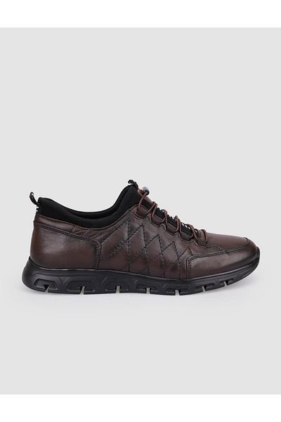 Cabani 100% Genuine Leather Brown Clip Lace-Up Men's Casual Shoes