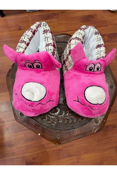 THE TWIDDLERS Twidy Şık Hayvan Figürlü Pembe Kışlık Sıcak Tutan Ev Pandufu