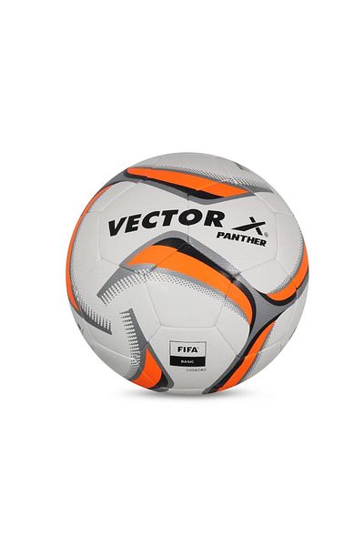 Vector X Panther Thermofusion Football | White/orange | Size 5 | Machine Stitched | Professional