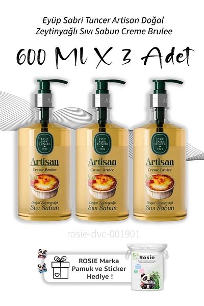 Eyüp Sabri Tuncer Artisan Natural Olive Oil Liquid Soap Creme Brulee 600 ml