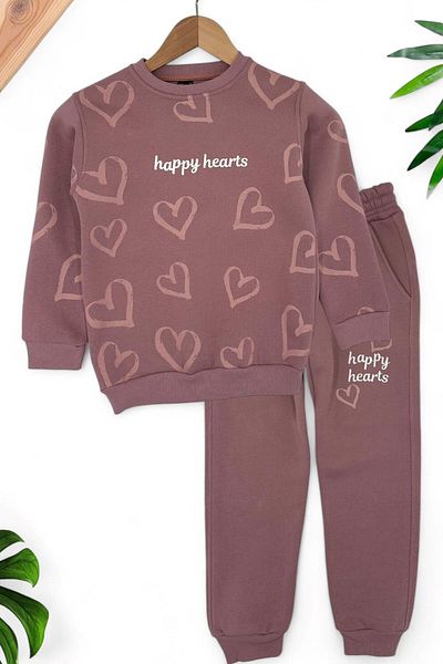 voyyo kids baby SET DE TRANSPORT DE IARNĂ DE IARNĂ DE IARNĂ CU IMPRIMARE INIMĂ FETĂ