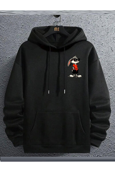 Frisson Φούτερ με κουκούλα με στάμπα κουνελιού, 2 νημάτων, unisex