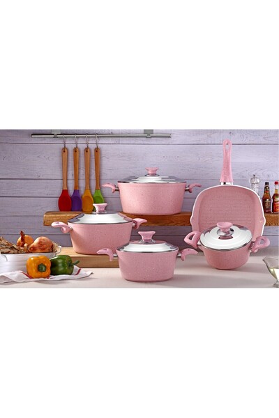 Arzu Çelik - Katre 9 Piece Granite Cookware Set