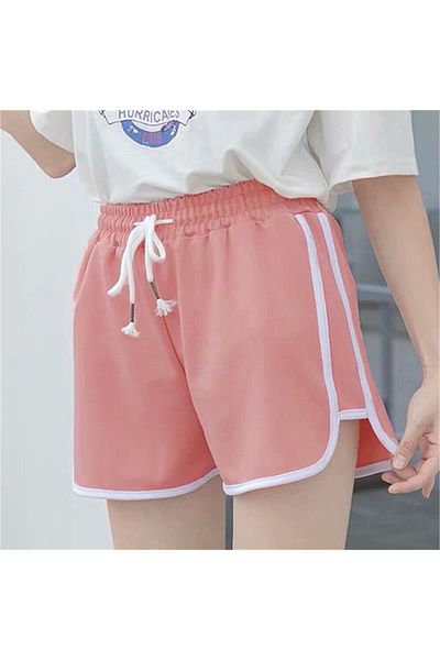 Karakedi Salmon White Piping Piece Cut Short Shorts