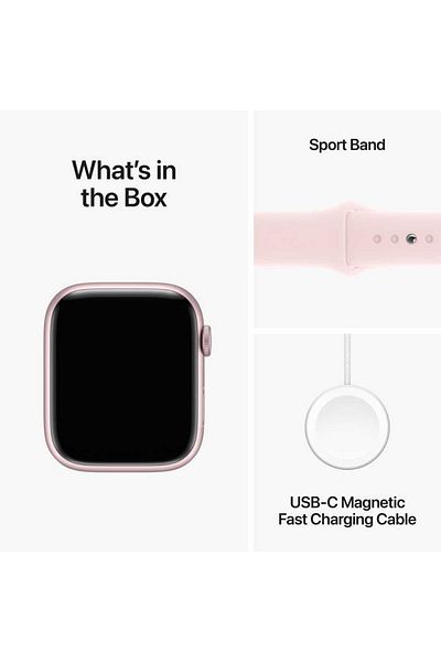 Apple Watch Series 9 GPS | 45mm Pink Aluminum Case | Light Pink Sport Band (M/L) | Middle East Versi
